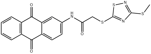 N-(9,10-dioxoanthracen-2-yl)-2-[(3-methylsulfanyl-1,2,4-thiadiazol-5-yl)sulfanyl]acetamide Struktur