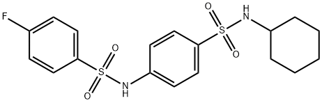 N-cyclohexyl-4-[(4-fluorophenyl)sulfonylamino]benzenesulfonamide Struktur