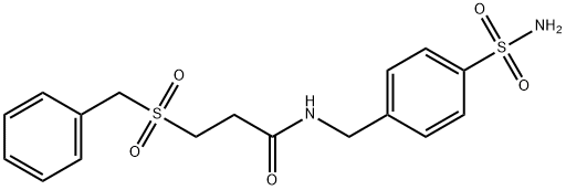 3-benzylsulfonyl-N-[(4-sulfamoylphenyl)methyl]propanamide Struktur