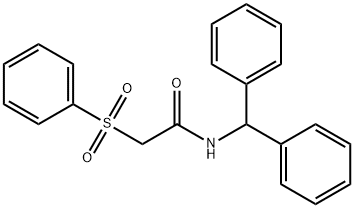 2-(benzenesulfonyl)-N-benzhydrylacetamide Struktur