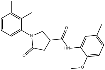 1-(2,3-dimethylphenyl)-N-(2-methoxy-5-methylphenyl)-5-oxopyrrolidine-3-carboxamide Struktur