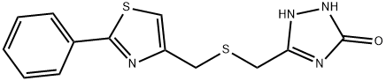 5-[(2-phenyl-1,3-thiazol-4-yl)methylsulfanylmethyl]-1,2-dihydro-1,2,4-triazol-3-one Struktur