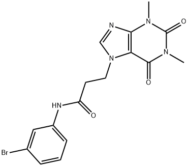 N-(3-bromophenyl)-3-(1,3-dimethyl-2,6-dioxopurin-7-yl)propanamide Struktur