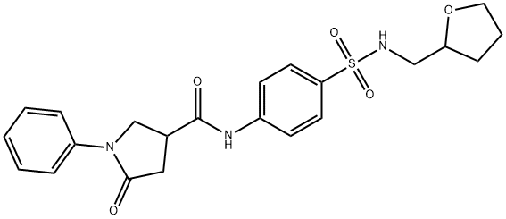 5-oxo-N-[4-(oxolan-2-ylmethylsulfamoyl)phenyl]-1-phenylpyrrolidine-3-carboxamide Struktur