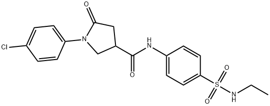 1-(4-chlorophenyl)-N-[4-(ethylsulfamoyl)phenyl]-5-oxopyrrolidine-3-carboxamide Struktur