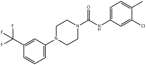 N-(3-chloro-4-methylphenyl)-4-[3-(trifluoromethyl)phenyl]piperazine-1-carboxamide Struktur