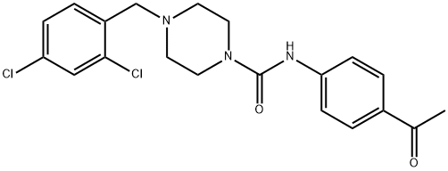 N-(4-acetylphenyl)-4-[(2,4-dichlorophenyl)methyl]piperazine-1-carboxamide Struktur