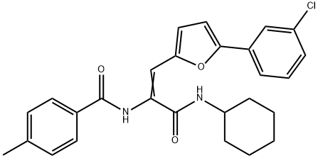 N-[(Z)-1-[5-(3-chlorophenyl)furan-2-yl]-3-(cyclohexylamino)-3-oxoprop-1-en-2-yl]-4-methylbenzamide Struktur