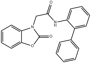 2-(2-oxo-1,3-benzoxazol-3-yl)-N-(2-phenylphenyl)acetamide Struktur