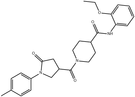 N-(2-ethoxyphenyl)-1-[1-(4-methylphenyl)-5-oxopyrrolidine-3-carbonyl]piperidine-4-carboxamide Struktur