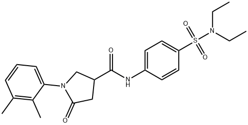 N-[4-(diethylsulfamoyl)phenyl]-1-(2,3-dimethylphenyl)-5-oxopyrrolidine-3-carboxamide Struktur