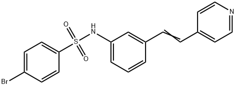 4-bromo-N-[3-[(E)-2-pyridin-4-ylethenyl]phenyl]benzenesulfonamide Struktur