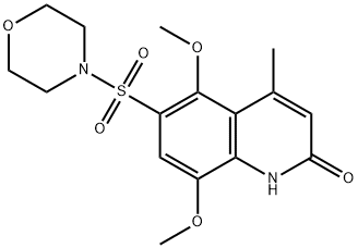 5,8-dimethoxy-4-methyl-6-morpholin-4-ylsulfonyl-1H-quinolin-2-one Struktur