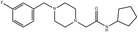 N-cyclopentyl-2-[4-[(3-fluorophenyl)methyl]piperazin-1-yl]acetamide Struktur