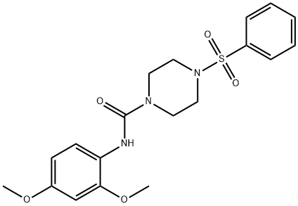 4-(benzenesulfonyl)-N-(2,4-dimethoxyphenyl)piperazine-1-carboxamide Struktur