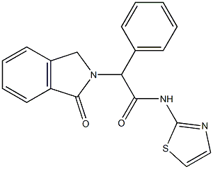 2-(3-oxo-1H-isoindol-2-yl)-2-phenyl-N-(1,3-thiazol-2-yl)acetamide Struktur