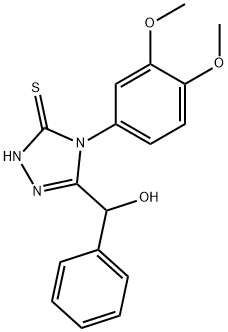 4-(3,4-dimethoxyphenyl)-3-[hydroxy(phenyl)methyl]-1H-1,2,4-triazole-5-thione Struktur