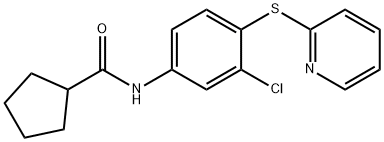 N-(3-chloro-4-pyridin-2-ylsulfanylphenyl)cyclopentanecarboxamide Struktur