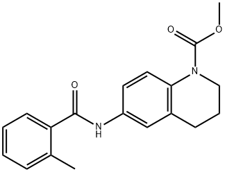 methyl 6-[(2-methylbenzoyl)amino]-3,4-dihydro-2H-quinoline-1-carboxylate Struktur