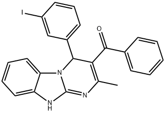 [4-(3-iodophenyl)-2-methyl-1,4-dihydropyrimido[1,2-a]benzimidazol-3-yl]-phenylmethanone Struktur