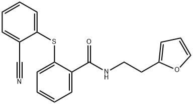 2-(2-cyanophenyl)sulfanyl-N-[2-(furan-2-yl)ethyl]benzamide Structure