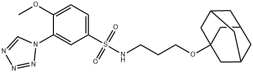 N-[3-(1-adamantyloxy)propyl]-4-methoxy-3-(tetrazol-1-yl)benzenesulfonamide Struktur