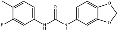 1-(1,3-benzodioxol-5-yl)-3-(3-fluoro-4-methylphenyl)urea Struktur