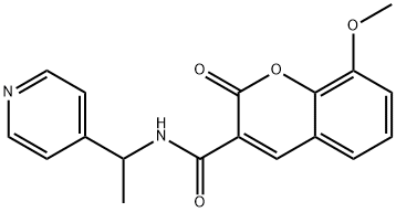 8-methoxy-2-oxo-N-(1-pyridin-4-ylethyl)chromene-3-carboxamide Struktur