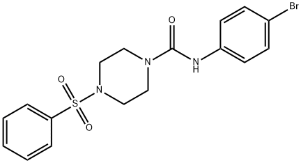 4-(benzenesulfonyl)-N-(4-bromophenyl)piperazine-1-carboxamide Struktur