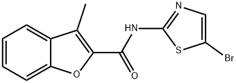 N-(5-bromo-1,3-thiazol-2-yl)-3-methyl-1-benzofuran-2-carboxamide Struktur