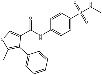 5-methyl-N-[4-(methylsulfamoyl)phenyl]-4-phenylthiophene-3-carboxamide Struktur