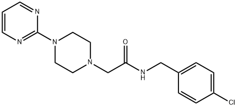 N-[(4-chlorophenyl)methyl]-2-(4-pyrimidin-2-ylpiperazin-1-yl)acetamide Struktur