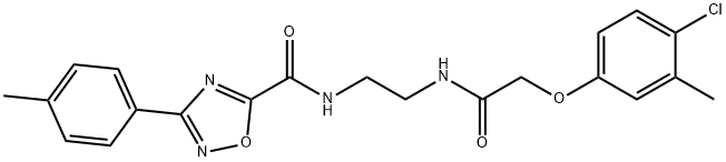 N-[2-[[2-(4-chloro-3-methylphenoxy)acetyl]amino]ethyl]-3-(4-methylphenyl)-1,2,4-oxadiazole-5-carboxamide Struktur