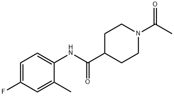 1-acetyl-N-(4-fluoro-2-methylphenyl)piperidine-4-carboxamide Struktur