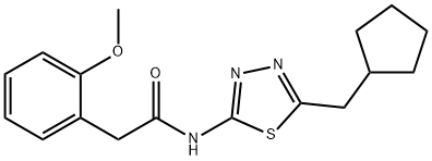 N-[5-(cyclopentylmethyl)-1,3,4-thiadiazol-2-yl]-2-(2-methoxyphenyl)acetamide Struktur