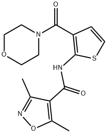 3,5-dimethyl-N-[3-(morpholine-4-carbonyl)thiophen-2-yl]-1,2-oxazole-4-carboxamide Struktur