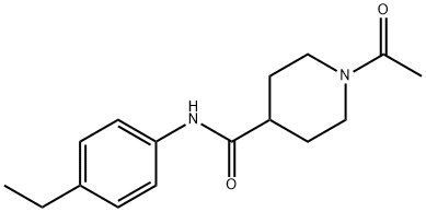 1-acetyl-N-(4-ethylphenyl)piperidine-4-carboxamide Struktur