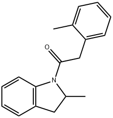 1-(2-methyl-2,3-dihydroindol-1-yl)-2-(2-methylphenyl)ethanone Struktur