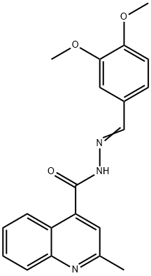 N-[(E)-(3,4-dimethoxyphenyl)methylideneamino]-2-methylquinoline-4-carboxamide Struktur