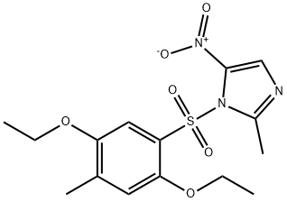 1-(2,5-diethoxy-4-methylphenyl)sulfonyl-2-methyl-5-nitroimidazole Struktur