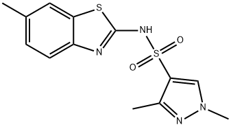 1,3-dimethyl-N-(6-methyl-1,3-benzothiazol-2-yl)pyrazole-4-sulfonamide Struktur