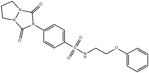 4-(1,3-dioxo-6,7-dihydro-5H-pyrazolo[1,2-a][1,2,4]triazol-2-yl)-N-(2-phenoxyethyl)benzenesulfonamide Struktur