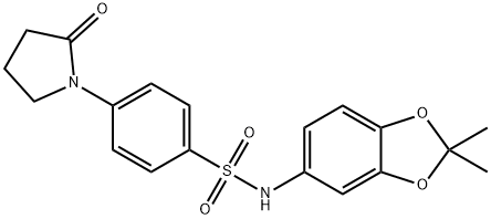 N-(2,2-dimethyl-1,3-benzodioxol-5-yl)-4-(2-oxopyrrolidin-1-yl)benzenesulfonamide Struktur