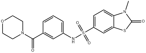 3-methyl-N-[3-(morpholine-4-carbonyl)phenyl]-2-oxo-1,3-benzothiazole-6-sulfonamide Struktur