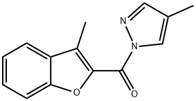 (3-methyl-1-benzofuran-2-yl)-(4-methylpyrazol-1-yl)methanone Struktur