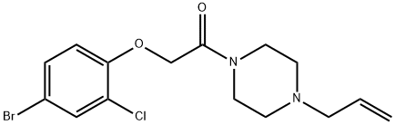 2-(4-bromo-2-chlorophenoxy)-1-(4-prop-2-enylpiperazin-1-yl)ethanone Struktur