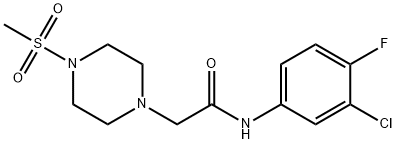 N-(3-chloro-4-fluorophenyl)-2-(4-methylsulfonylpiperazin-1-yl)acetamide Struktur