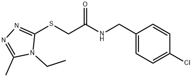 N-[(4-chlorophenyl)methyl]-2-[(4-ethyl-5-methyl-1,2,4-triazol-3-yl)sulfanyl]acetamide Struktur