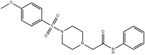 2-[4-(4-methoxyphenyl)sulfonylpiperazin-1-yl]-N-phenylacetamide Struktur