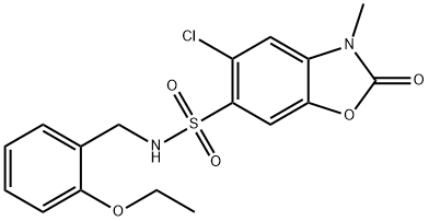 5-chloro-N-[(2-ethoxyphenyl)methyl]-3-methyl-2-oxo-1,3-benzoxazole-6-sulfonamide Struktur